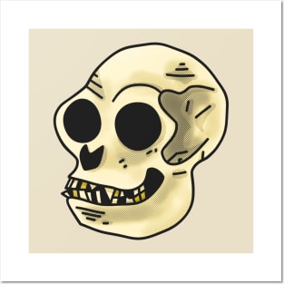 The Skull of a Spider Monkey Comic Cartoon Art Posters and Art